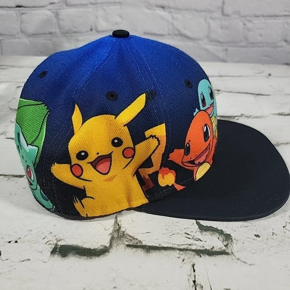Pokemon Pikachu Charmander Squirtle Youth Snapback Hat Adjustable Ball Cap